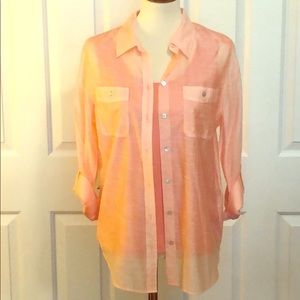 FINAL SALE Chico’s Sheer Long Sleeve Shirt w/ tank